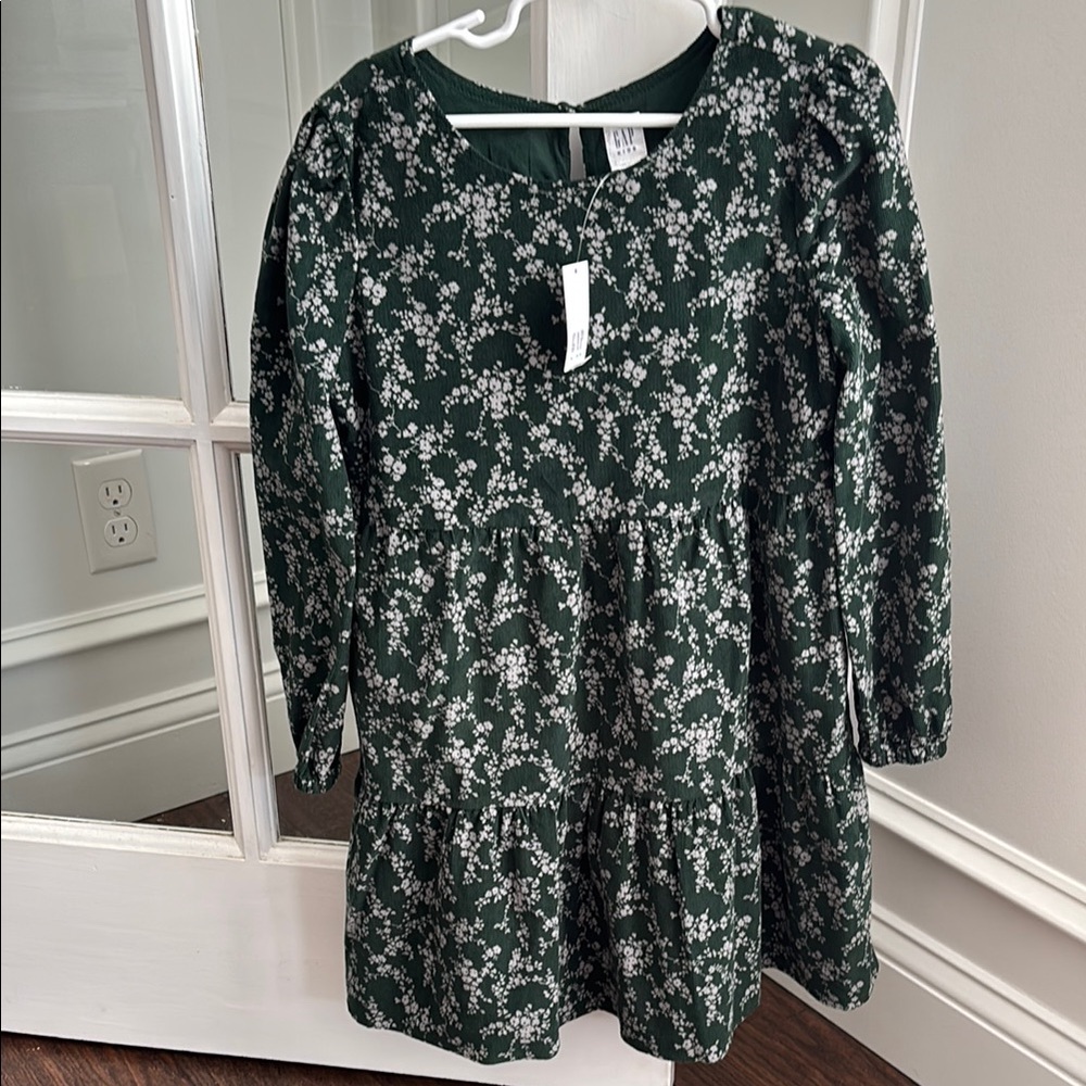 Floral Green Kids Dress Gap NWT